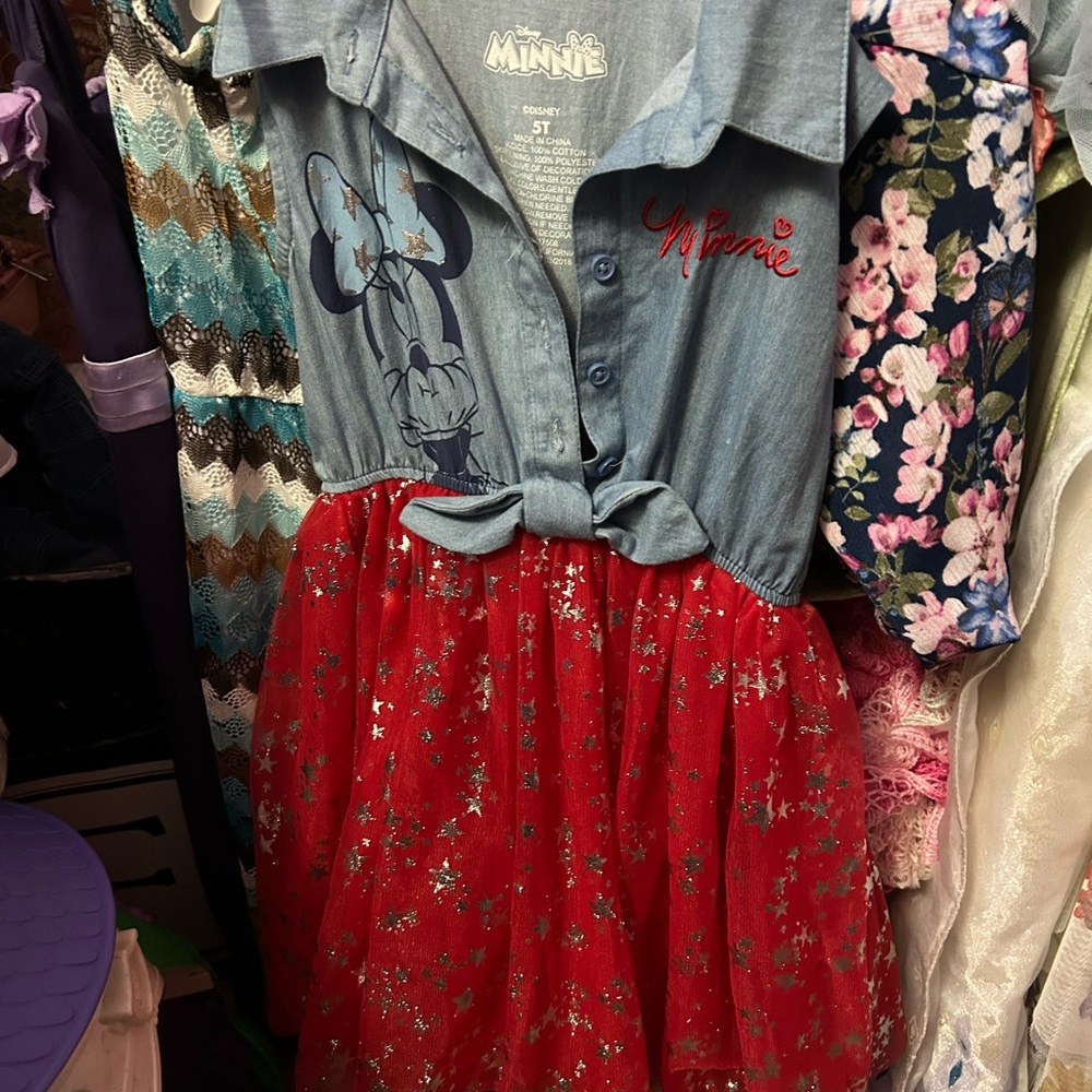 Disney Minnie Mouse Blue Denim Shirtdress